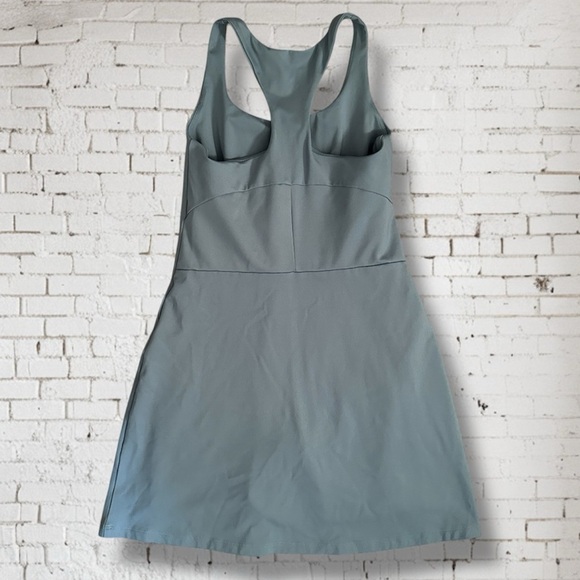GIRLFRIEND COLLECTIVE Paloma Stretch-Jersey Tennis Dress Lagoon Aqua Blue Small - Picture 3 of 9